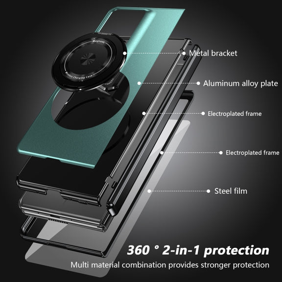 For Honor Magic V2 RSR Porsche Design Gold Medal Rotating Folding Series Ring Holder Phone Case(Royal Blue)