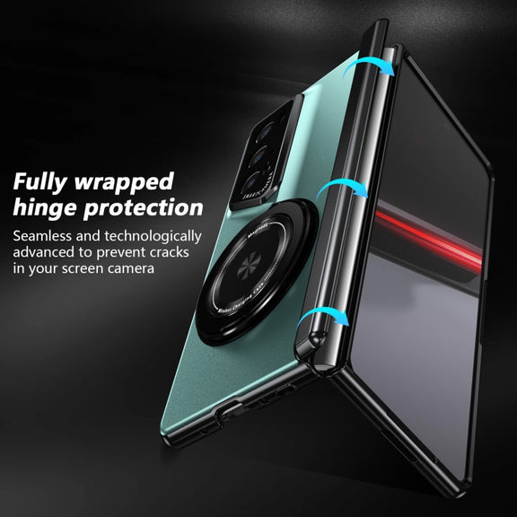 For Honor Magic V2 RSR Porsche Design Gold Medal Rotating Folding Series Ring Holder Phone Case(Royal Blue)