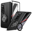 For Honor Magic V2 RSR Porsche Design Gold Medal Rotating Folding Series Ring Holder Phone Case(Black) - Honor Cases by PMC TechLife | Online Shopping South Africa | PMC TechLife | Buy Now Pay Later Mobicred