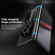 For Honor Magic V2 RSR Porsche Design Gold Medal Rotating Folding Series Ring Holder Phone Case(Black)