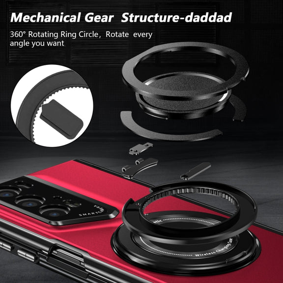 For Honor Magic V2 RSR Porsche Design Gold Medal Rotating Folding Series Ring Holder Phone Case(Red)