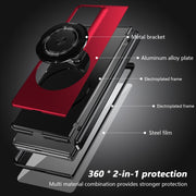 For Honor Magic V2 RSR Porsche Design Gold Medal Rotating Folding Series Ring Holder Phone Case(Red)