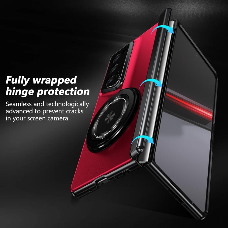 For Honor Magic V2 RSR Porsche Design Gold Medal Rotating Folding Series Ring Holder Phone Case(Red)