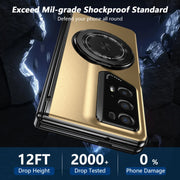 For Honor Magic V2 RSR Porsche Design Gold Medal Rotating Folding Series Ring Holder Phone Case(Gold)