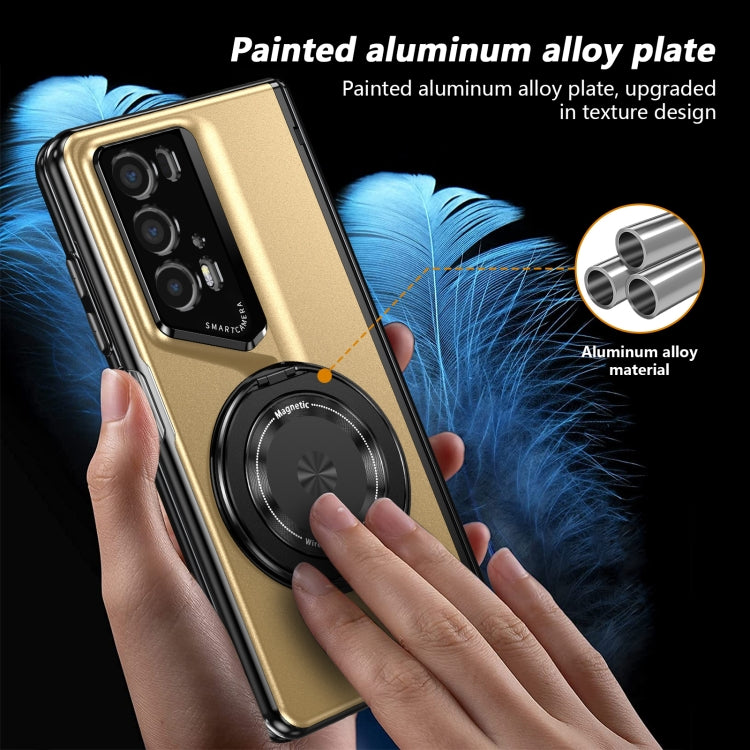 For Honor Magic V2 RSR Porsche Design Gold Medal Rotating Folding Series Ring Holder Phone Case(Gold)