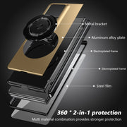 For Honor Magic V2 RSR Porsche Design Gold Medal Rotating Folding Series Ring Holder Phone Case(Gold)