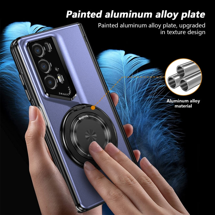 For Honor Magic V2 RSR Porsche Design Gold Medal Rotating Folding Series Ring Holder Phone Case(Blue)