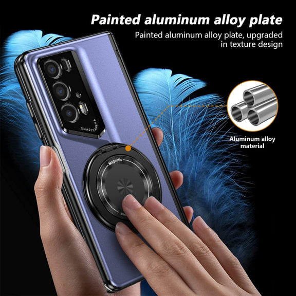 For Honor Magic V2 RSR Porsche Design Gold Medal Rotating Folding Series Ring Holder Phone Case(Blue)