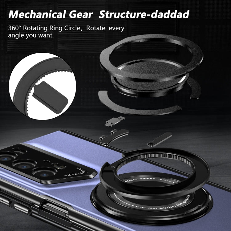 For Honor Magic V2 RSR Porsche Design Gold Medal Rotating Folding Series Ring Holder Phone Case(Blue)