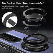 For Honor Magic V2 RSR Porsche Design Gold Medal Rotating Folding Series Ring Holder Phone Case(Blue)