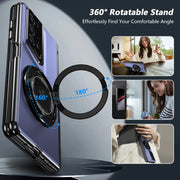 For Honor Magic V2 RSR Porsche Design Gold Medal Rotating Folding Series Ring Holder Phone Case(Blue)