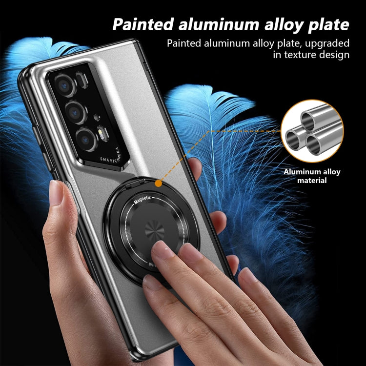 For Honor Magic V2 RSR Porsche Design Gold Medal Rotating Folding Series Ring Holder Phone Case(Silver)