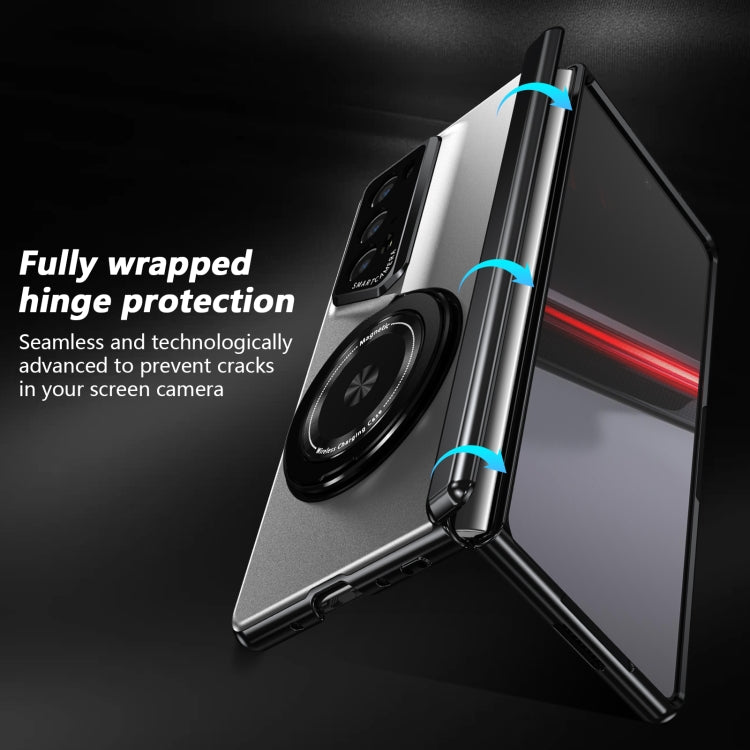 For Honor Magic V2 RSR Porsche Design Gold Medal Rotating Folding Series Ring Holder Phone Case(Silver)