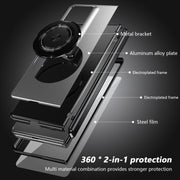 For Honor Magic V2 RSR Porsche Design Gold Medal Rotating Folding Series Ring Holder Phone Case(Silver)