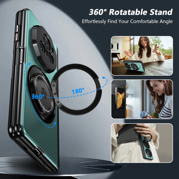 For Honor Magic V3 Gold Medal Rotating Folding Series Ring Holder Phone Case(Royal Blue)