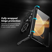 For Honor Magic V3 Gold Medal Rotating Folding Series Ring Holder Phone Case(Black)