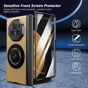 For Honor Magic V3 Gold Medal Rotating Folding Series Ring Holder Phone Case(Gold)