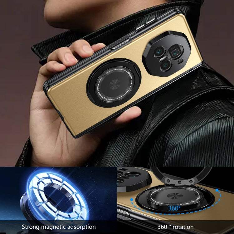 For Honor Magic V3 Gold Medal Rotating Folding Series Ring Holder Phone Case(Gold)