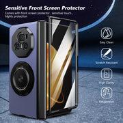 For Honor Magic V3 Gold Medal Rotating Folding Series Ring Holder Phone Case(Blue)