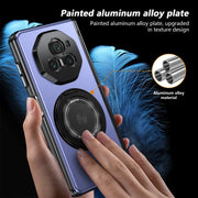 For Honor Magic V3 Gold Medal Rotating Folding Series Ring Holder Phone Case(Blue)