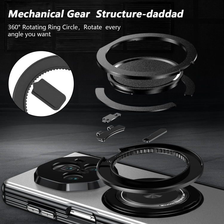 For Honor Magic V3 Gold Medal Rotating Folding Series Ring Holder Phone Case(Silver)