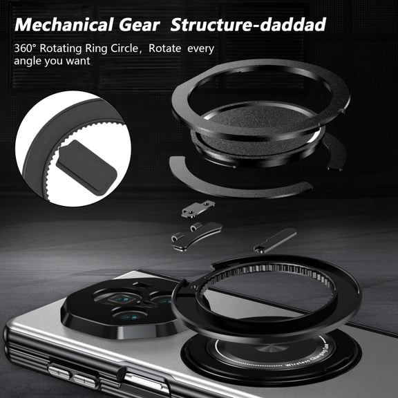 For Honor Magic V3 Gold Medal Rotating Folding Series Ring Holder Phone Case(Silver)
