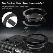 For Honor Magic Vs3 Gold Medal Rotating Folding Series Ring Holder Phone Case(Black)