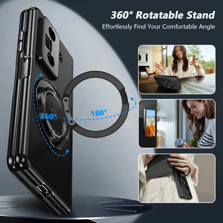 For Honor Magic Vs3 Gold Medal Rotating Folding Series Ring Holder Phone Case(Black)