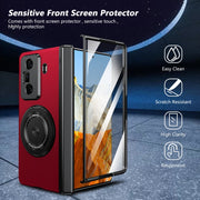 For Honor Magic Vs3 Gold Medal Rotating Folding Series Ring Holder Phone Case(Red)