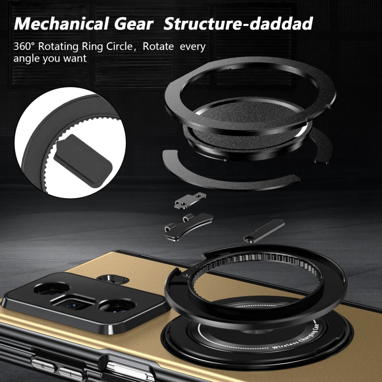 For Honor Magic Vs3 Gold Medal Rotating Folding Series Ring Holder Phone Case(Gold)