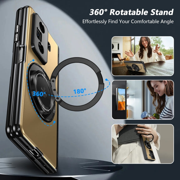 For Honor Magic Vs3 Gold Medal Rotating Folding Series Ring Holder Phone Case(Gold)