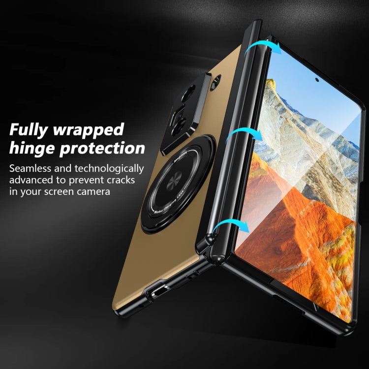 For Honor Magic Vs3 Gold Medal Rotating Folding Series Ring Holder Phone Case(Gold)
