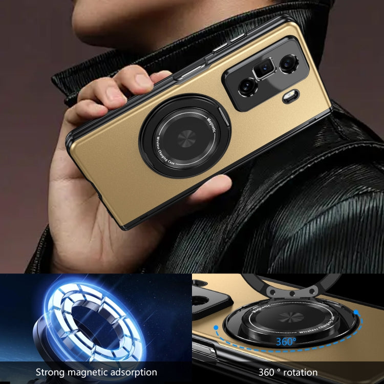 For Honor Magic Vs3 Gold Medal Rotating Folding Series Ring Holder Phone Case(Gold)