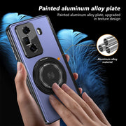 For Honor Magic Vs3 Gold Medal Rotating Folding Series Ring Holder Phone Case(Blue)