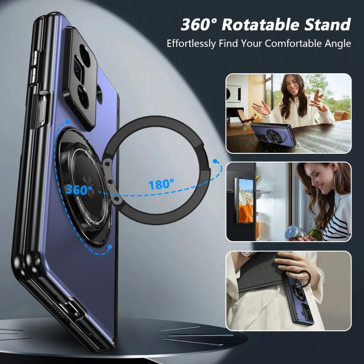 For Honor Magic Vs3 Gold Medal Rotating Folding Series Ring Holder Phone Case(Blue)