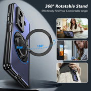 For Honor Magic Vs3 Gold Medal Rotating Folding Series Ring Holder Phone Case(Blue)
