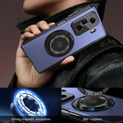 For Honor Magic Vs3 Gold Medal Rotating Folding Series Ring Holder Phone Case(Blue)