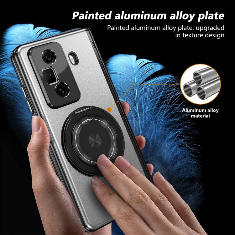 For Honor Magic Vs3 Gold Medal Rotating Folding Series Ring Holder Phone Case(Silver)