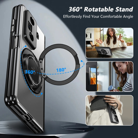 For Honor Magic Vs3 Gold Medal Rotating Folding Series Ring Holder Phone Case(Silver)