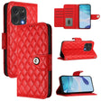 For Doogee N55 Plus Rhombic Texture Flip Leather Phone Case with Lanyard(Red) - Doogee Cases by PMC TechLife | Online Shopping South Africa | PMC TechLife | Buy Now Pay Later Mobicred