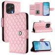 For Doogee N55 Plus Rhombic Texture Flip Leather Phone Case with Lanyard(Pink) - Doogee Cases by PMC TechLife | Online Shopping South Africa | PMC TechLife | Buy Now Pay Later Mobicred