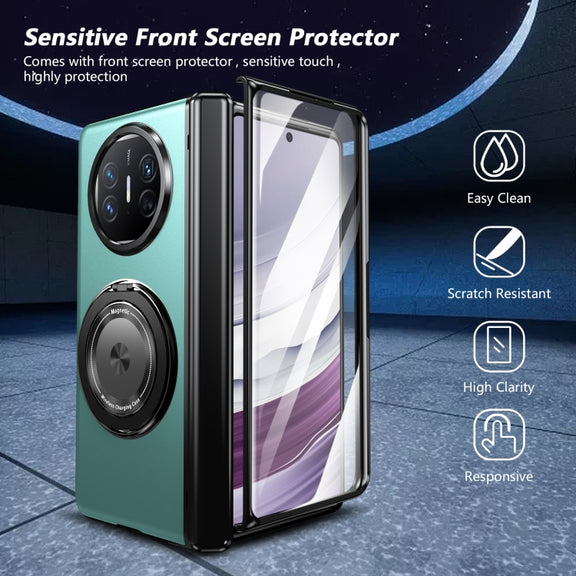 For Huawei Mate X5 Gold Medal Rotating Folding Series Ring Holder Phone Case(Royal Blue)