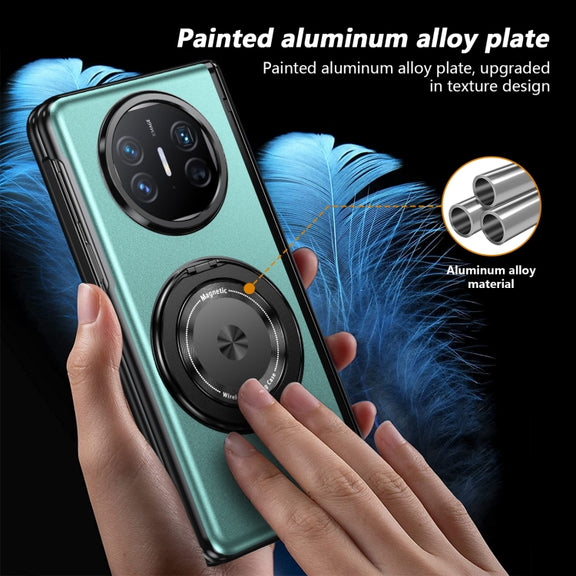 For Huawei Mate X5 Gold Medal Rotating Folding Series Ring Holder Phone Case(Royal Blue)