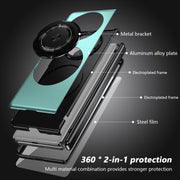 For Huawei Mate X5 Gold Medal Rotating Folding Series Ring Holder Phone Case(Royal Blue)
