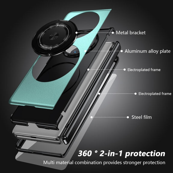 For Huawei Mate X5 Gold Medal Rotating Folding Series Ring Holder Phone Case(Royal Blue)