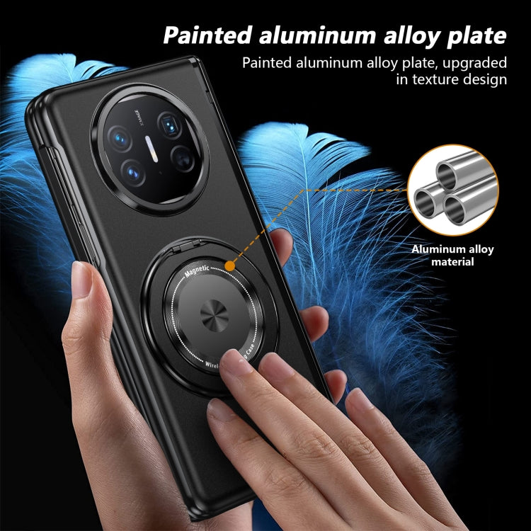 For Huawei Mate X5 Gold Medal Rotating Folding Series Ring Holder Phone Case(Black)