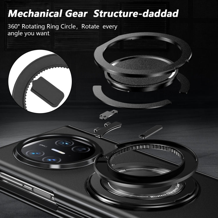 For Huawei Mate X5 Gold Medal Rotating Folding Series Ring Holder Phone Case(Black)