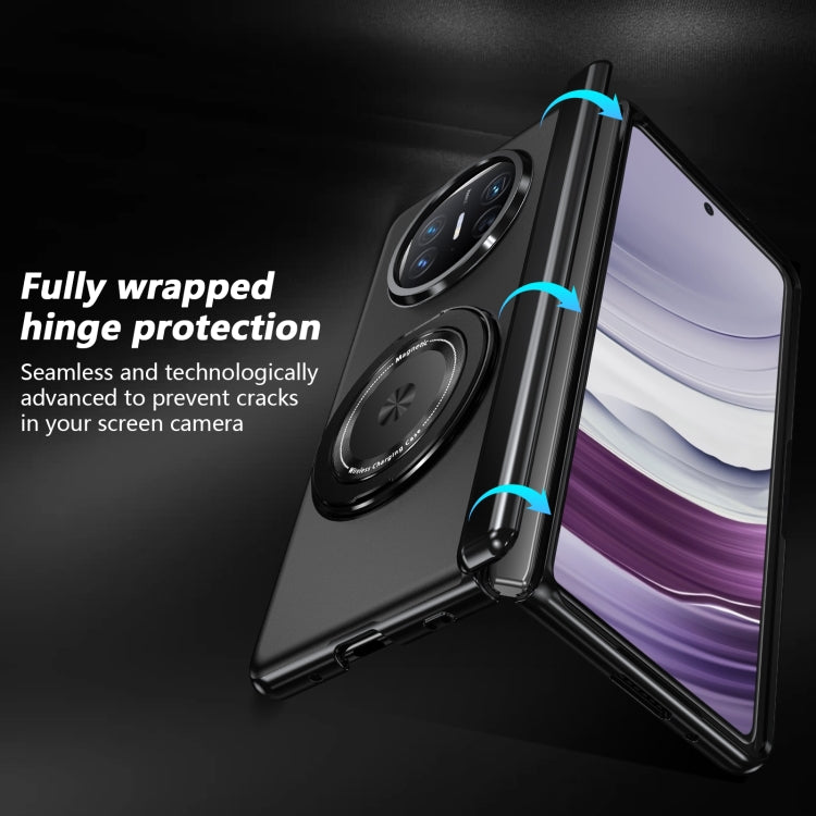 For Huawei Mate X5 Gold Medal Rotating Folding Series Ring Holder Phone Case(Black)
