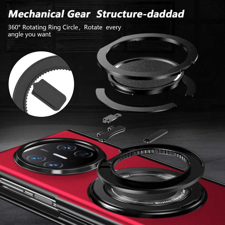 For Huawei Mate X5 Gold Medal Rotating Folding Series Ring Holder Phone Case(Red)