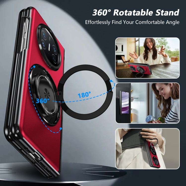 For Huawei Mate X5 Gold Medal Rotating Folding Series Ring Holder Phone Case(Red)